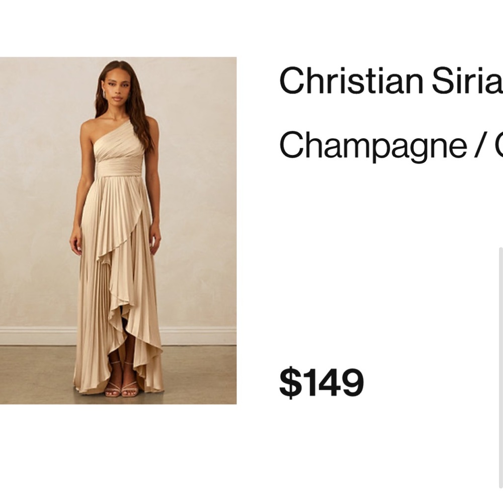 Christian Siriano Gold Asymmetrical One-Shoulder Gown